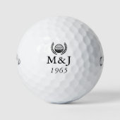 Balles De Golf Personalized Monogram Wedding Anniversary Date (Devant)