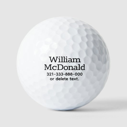 Balles De Golf Personalized Name Golf Balls Template DISPLAY 15 (Recto)