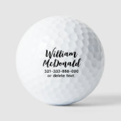 Balles De Golf Personalized Name Golf Balls Template SCRIPT 15 (Recto)