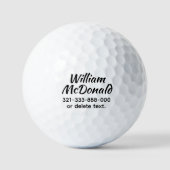Balles De Golf Personalized Name Golf Balls Template SCRIPT 17 (Recto)