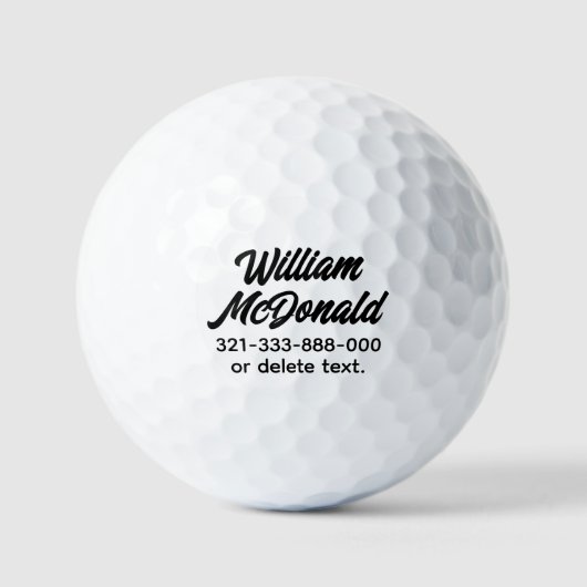 Balles De Golf Personalized Name Golf Balls Template SCRIPT 23 (Recto)