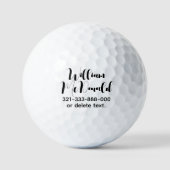 Balles De Golf Personalized Name Golf Balls Template SCRIPT 36 (Recto)