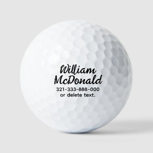 Balles De Golf Personalized Name Golf Balls Template SCRIPT 46 (Recto)