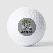 Balles De Golf Personalized Name Golfer Christmas Golf Cart Xmas  (Recto)