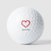 Balles De Golf Personalized Valentine Heart Gift for Her (Recto)