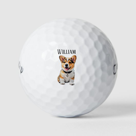 Balles de golf personnalisables pour corgis amusan (Devant)