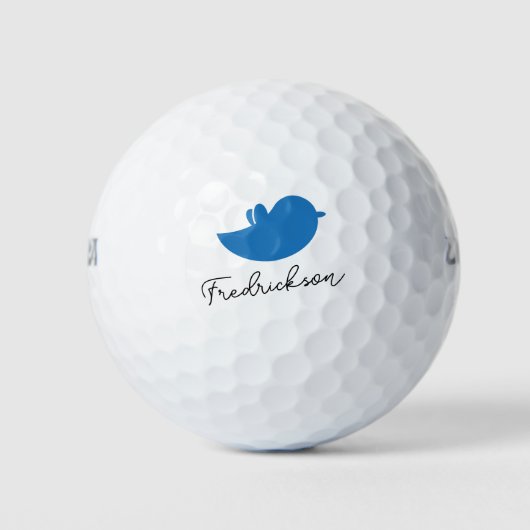 Balles De Golf Personnalisation du script de Birdie Bleue (Devant)