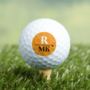Balles De Golf Personnalisé 3 lettres initiales couleur orange