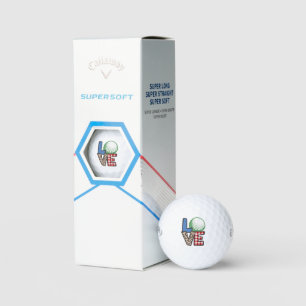Balles De Golf Personnalisé Amour Fractionné Motif cadeau de Noël