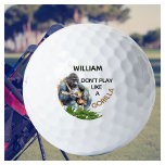 Balles De Golf Personnalisé Funny Nom de nouveauté Gorilla<br><div class="desc">Rappel amusant personnalisé de l'histoire du gorille - juste une photo - le gorille frappe des clichés impressionnants sur le fairway, mais ensuite il fera ce qu'il sait le mieux - et frappe la même photo au-dessus du green. Si vous avez des demandes spéciales, envoyez un conversation ou un courriel...</div>
