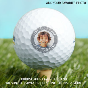 Balles De Golf Personnalisé Meilleur papa Par Par Gris Photo Blan