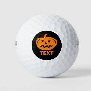 Balles De Golf Personnalisé orange Halloween citrouille tête de g