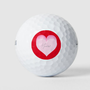 Balles De Golf Personnalisé Valentine coeur teintes rose Golf Bal