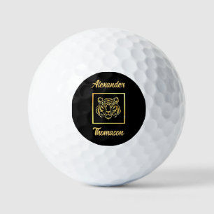 Balles de golf personnalisées au visage de tigre e