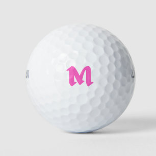 Balles de golf personnalisées avec monogramme rose