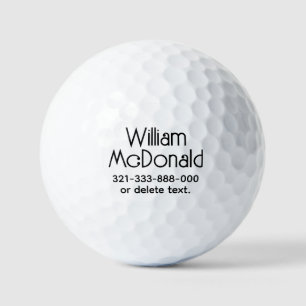 Balles de golf personnalisées avec nom Modèle ART