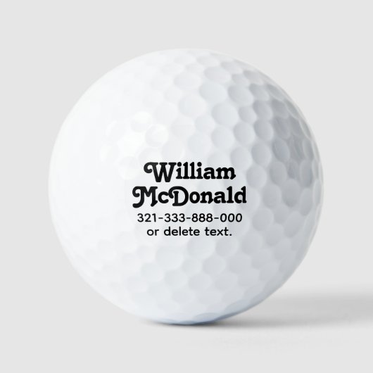 Balles de golf personnalisées avec nom Modèle FUN  (Recto)