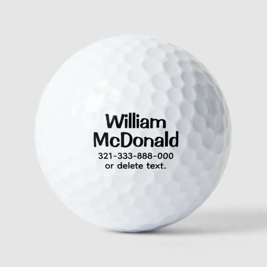 Balles de golf personnalisées avec nom Modèle FUN (Recto)
