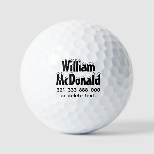 Balles de golf personnalisées avec nom Modèle FUN  (Recto)