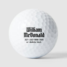 Balles de golf personnalisées avec nom modèle GOTH