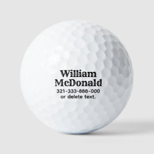 Balles de Golf Personnalisées avec Nom Modèle VINT