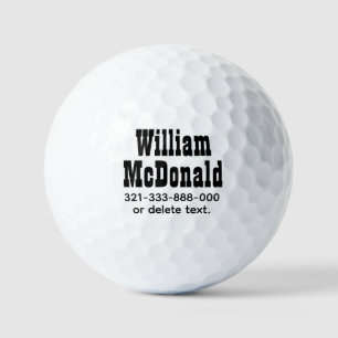Balles de golf personnalisées avec nom Modèle VINT