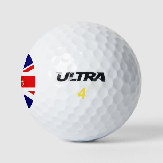 Balles De Golf Personnaliser ajouter Nom drapeau britannique (Logo)