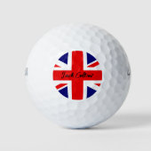 Balles De Golf Personnaliser ajouter Nom drapeau britannique (Devant)