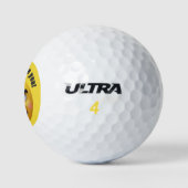Balles De Golf Personnaliser l'Emoji 3D Jaune en colère (Logo)