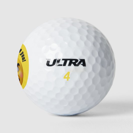 Balles De Golf Personnaliser l'Emoji 3D Jaune en colère (Logo)
