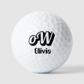 Balles De Golf Personnaliser monogramme nom (Recto)