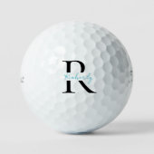 Balles De Golf Personnaliser Turquoise Nom de script Titleist Pro (Recto)