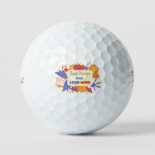 Balles De Golf Personne silencieuse avec esprit bruyant bleu jaun