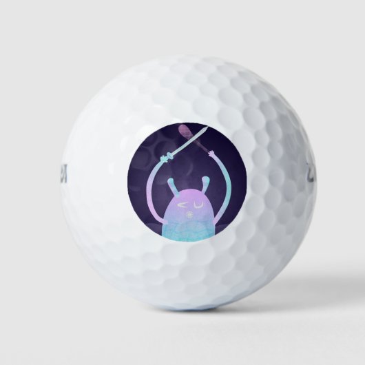 Balles De Golf Petit Monstre Bleu Mignon (Devant)