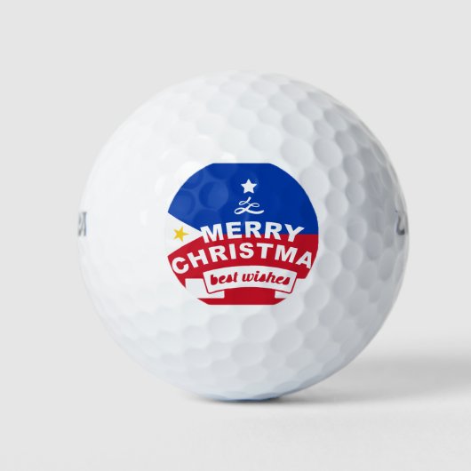 Balles De Golf Philippine Flag Christmas : Joyeux Noël & Meilleur (Devant)