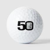 Balles De Golf photo de 50e anniversaire noir et blanc (Recto)