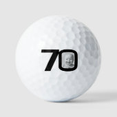 Balles De Golf photo de 70e anniversaire noir et blanc (Recto)