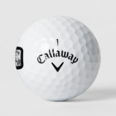 Balles De Golf photo de 80e anniversaire noir et blanc (Logo)