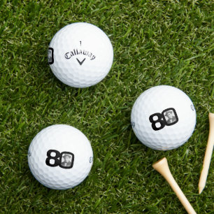 Balles De Golf photo de 80e anniversaire noir et blanc