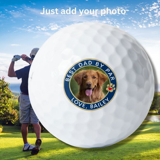 Balles De Golf Photo de chien Meilleur papa Par Par Custom
