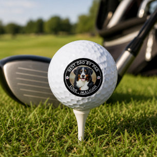 Balles De Golf Photo de chien personnalisé Meilleur papa par Mono