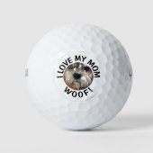 Balles De Golf Photo de chien personnalisée J'aime ma mère (Devant)