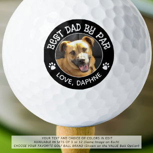 Balles De Golf Photo de chien personnalisée MEILLEUR PÈRE PAR Paw