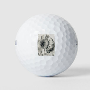 Balles De Golf Photo de fleur de marguerite noir blanc
