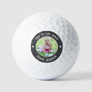 Balles De Golf Photo Enfant Personnalisé Tee It Up Papa Grey