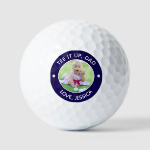 Balles De Golf Photo Enfant Personnalisé Tee It Up Papa Marine Bl