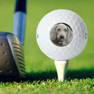 Balles De Golf Photo et nom du chien Weimaraner personnalisé