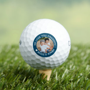 Balles De Golf Photo personnalisé On t'aime papi Fête des pères