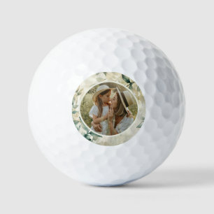 Balles De Golf Photo personnalisée du Motif Feuille aquarelle