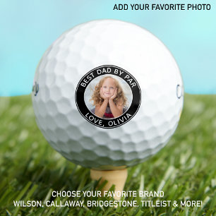 Balles De Golf Photo personnalisée Meilleur Papa Par Blanc Noir